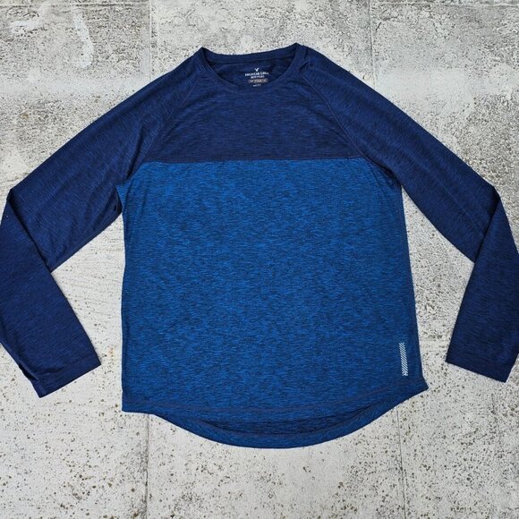 American Eagle Outfitters Men Shirt Athletic Crew Neck Long Sleeve Tee Size L/G - Picture 5 of 10